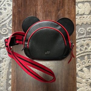Disney Black and Red Mickey Ear Crossbody Bag